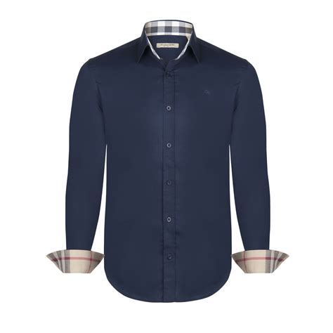 burberry men's blue dress shirt|Burberry men's long sleeve shirt.